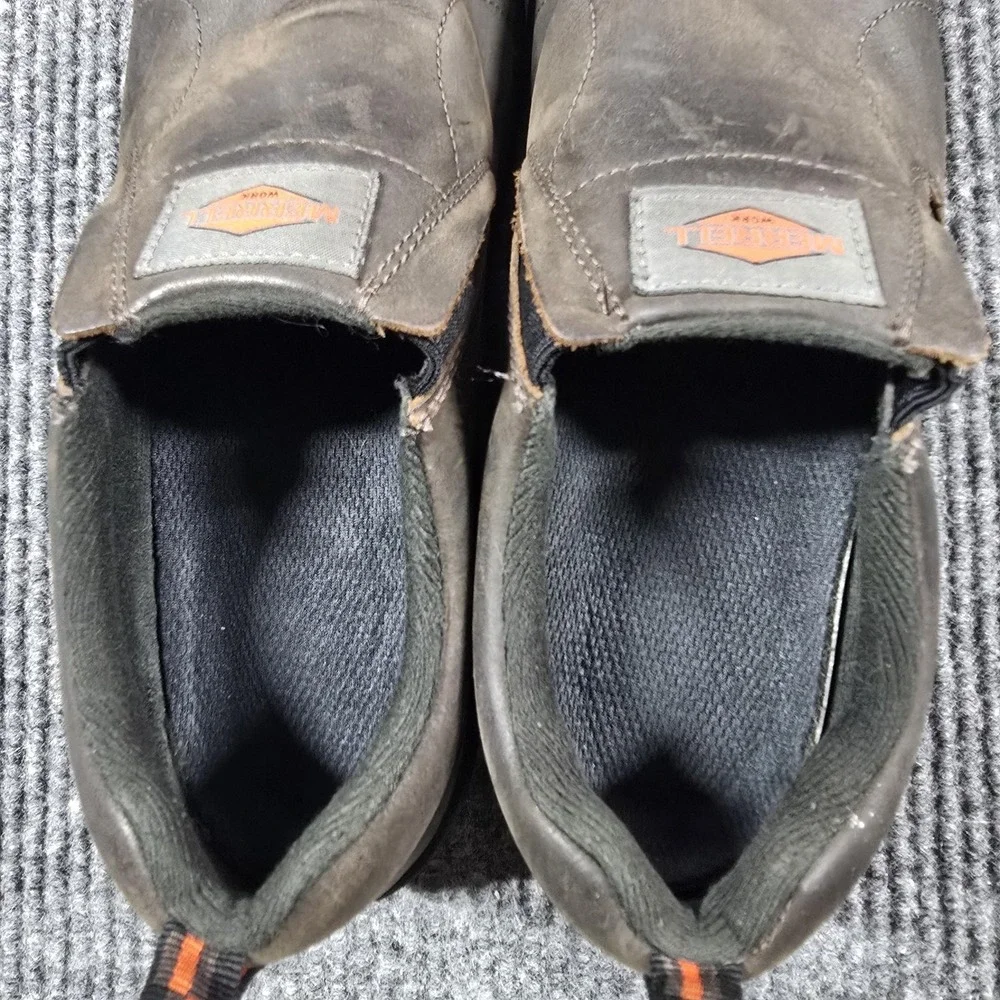 Merrell Jungle Moc Work Shoes Mens Size‎ 8.5 Brown Slip-On Safety Toe J099319